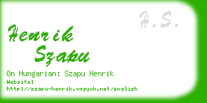 henrik szapu business card